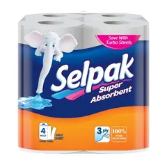 სამფენიანი პირსახოცი Selpak 4 ც