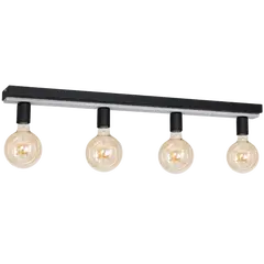 ჭაღი LUMINEX Jonar 4 E27 4x MAX 60W შავი ნაცრისფ ხე 8313