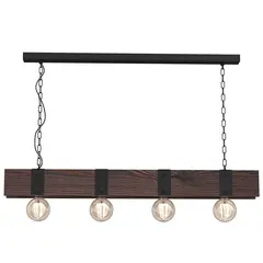 Chandelier Luminex 0826 4 E27 15W brown wood