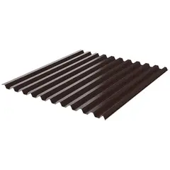 Corrugated board trapezium RAL-8019 dark chocolate 114x200 cm 2.28 m²