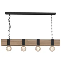 Chandelier Luminex 0822 4 E27 15W black wood