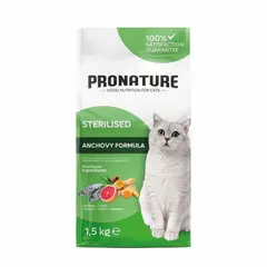 მშრალი საკვები სტერილური კატისთვის PRONATURE 1.5 კგ