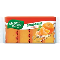 Kitchen sponges MELOCHI ZHIZNI Special effect with mandarin flavor 4 pc