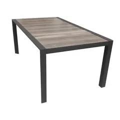 Dining table Gardenline Monarch Tile Slat Top Gunmetal 180x100x75 cm