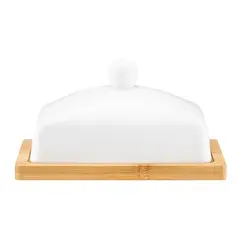 Butter dish on bamboo DAJAR Natural AMBITION 17 cm