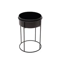 Подставка для горшка железная Mega Collections Eton High Round Planter 22x32,5см черная