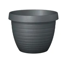Горшок пластиковый уличный Scheurich Metallic grey