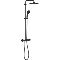 საშხაპე სისტემა შემრევით Grohe Vitalio Start System 250 Black თერმოსტატით