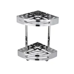 Угловая полка для ванной комнаты 2-секционная черная 21 x 29 x 31 см