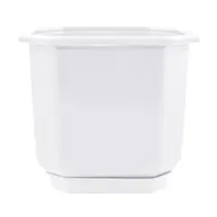Plastic flower pot with a stand Aleana Dama 28x28 white