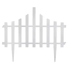 A set of fencing for the lawn Aleana "zaborchik" 4 in 1 white flock