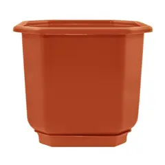 Plastic flower pot with a stand Aleana Dama 28x28 Terracotta