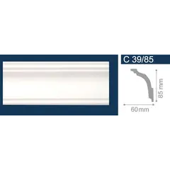 Плинтус потолочный экструдированный Solid С39/85 белый 2 м