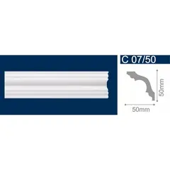 Плинтус потолочный экструдированный Solid C07/50 белый 2 м