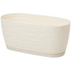 პლასტმასის ქოთანი დასადგამით FORM PLASTIC Sahara petit box 3130-001 Ø31 კრემი
