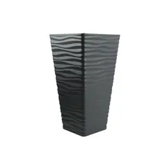 პლასტმასის ქოთანი ყვავილებისთვის FORM PLASTIC Sahara Dunes Slim square 3950-014 Ø30 ანტრაციტი