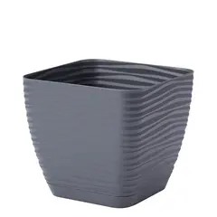 პლასტმასის ქოთანი დასადგამით FORM PLASTIC Sahara petit square 3640-014 Ø19 ანტრაციტი