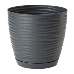 პლასტმასის ქოთანი დასადგამით FORM PLASTIC Sahara petit 3040-014 Ø19 ანტრაციტი