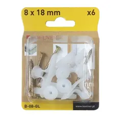 დიუბელი განმბჯენი სჭვალით Koelner 6 pcs B-08-GL