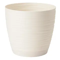 პლასტმასის ქოთანი დასადგამით FORM PLASTIC Sahara petit 3040-001 Ø19 კრემი