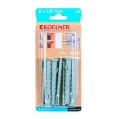 დუბელი ჩარჩოსთვის Koelner 4 ც B-KDS08100 100 mm ბლისტი