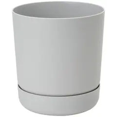 პლასტმასის ქოთანი ყვავილებისთვის FORM PLASTIC Satina with saucer 4250-040 Ø15 პლატინისფერი