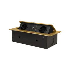 Table block ORNO 2 2xUSB-A Schuko brass