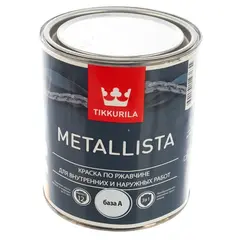 ჟანგიანი ზედაპირისთვის 2-1-ში Tikkurila Metallista თეთრი A 0.9 ლ