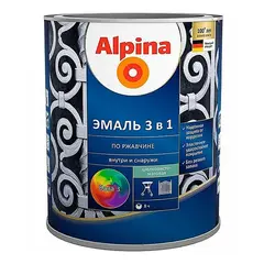 გრუნტი-ემალი ჟანგის 3-1-ში Alpina ბაზა 3 0.64 ლ გამჭვირვალე
