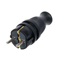 Black rubber plug ByLion KEF 16A IP44