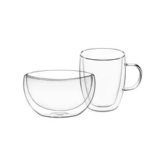 Breakfast set bowl and glass Ardesto AR2650BG