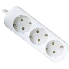 Extension cord  DEFENDER E318 3 sectional with grounding 1,8 m white