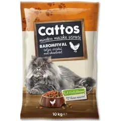 მშრალი საკვები კატის Cattos 10კგ ფრინველის ხორცით