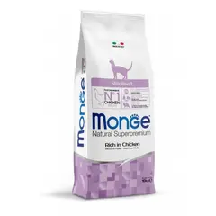 სტერილიზირებული კატის მშრალი საკვები Monge 10 კგ ქათამი