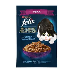 ჟელე კატებისთვის იხვის ხორცით Purina FELIX 75 გრ