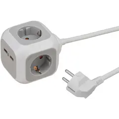 დამაგრძელებელი კუბი 4 Brennenstuhl 1,4მ USB ALEA-Power