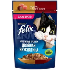 ჟელე კატებისთვის ინდაური-ღვიძლი Purina FELIX 75 გრ