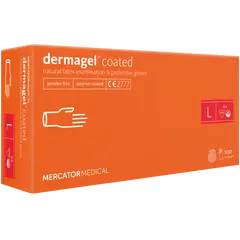 Latex glove dermagel coated - L