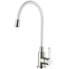 Kitchen faucet L74004-3 inox/white with silicone hose
