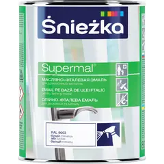 ემალი ზეთოვან-ფთალური Sniezka Supermal RAL9003 800 მლ პრიალა თეთრი