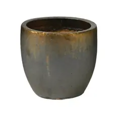 Горшок керамический Mega Collections Glazed Egg Pot Bronze 22x21см 7л