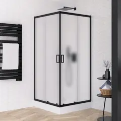 საშხაპე კაბინა New Trendy Suvia Black 2D K-3580 90x90x185 სმ 5 მმ მქრქალლი მინა