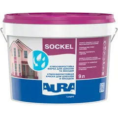 საღებავი ფასადის Eskaro Aura Luxpro Sockel 9 ლ