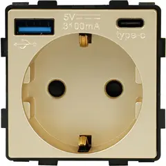 Sockets without frame Socket Style 16A curtains USB-A C 3.1A 20W gold