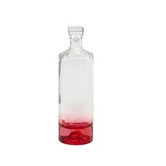 Transparent red glass bottle 500 ml