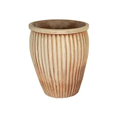Ceramic pot Mega Collections Whitewash Pot Vert. Rib D45H54