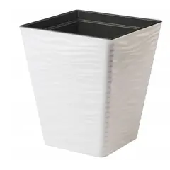 პლასტმასის ქოთანი ყვავილებისთვის FORM PLASTIC Sahara Dunes square 3940-011 Ø40 თეთრი