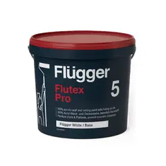 Acrylic paint washable Flügger Flutex 5 Base 3 10 l smooth