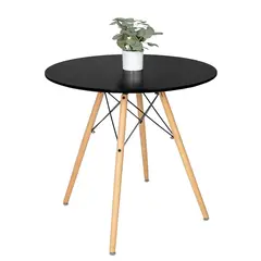 მაგიდა სასადილო შავი 80x80x75 სმ