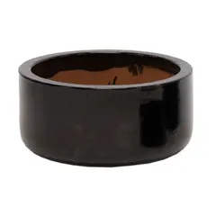 Горшок керамический Mega Collections Glazed Bowl Shiny 38х20см 20л черный